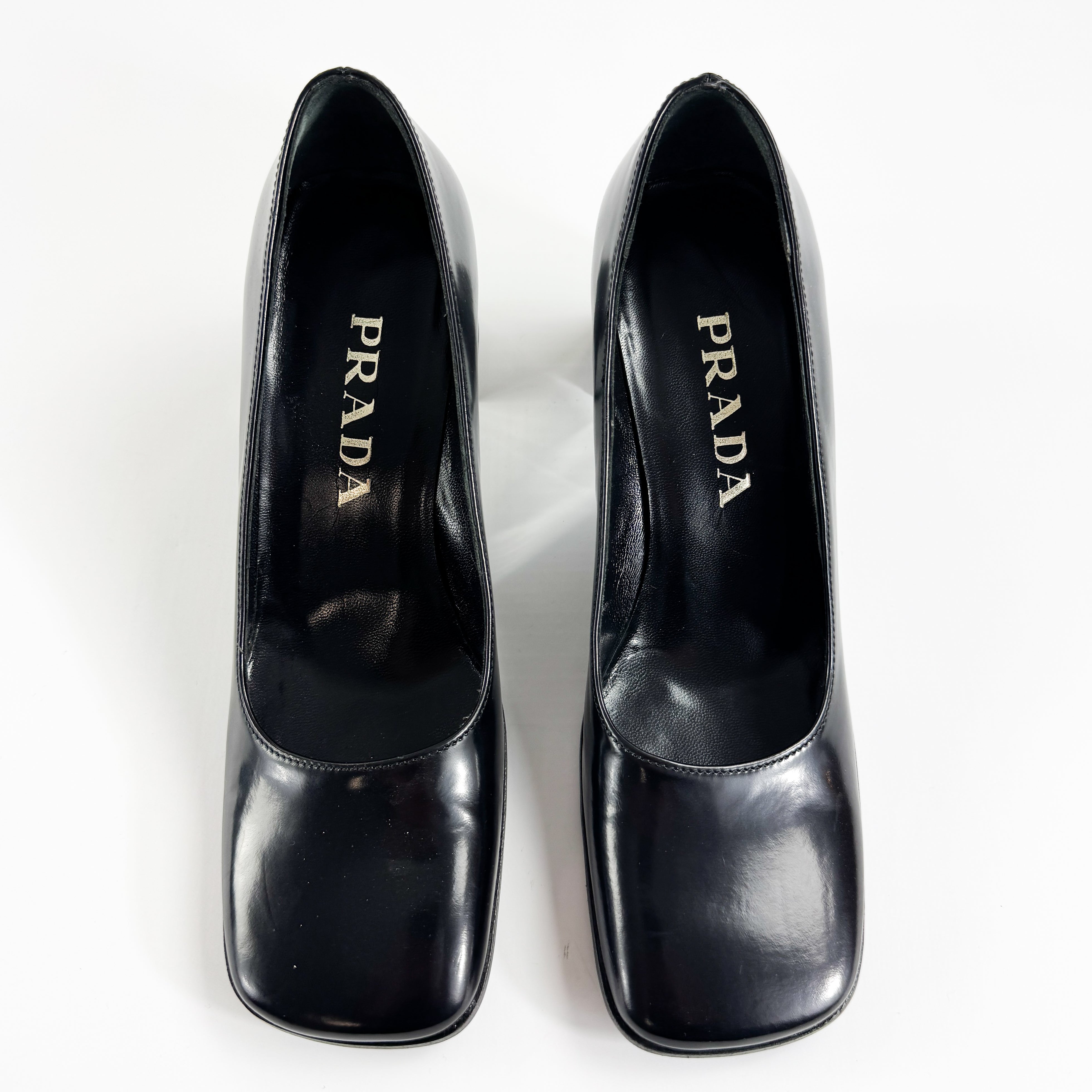 Prada Mirrored Square Toe Block Heels SS1999 – CopMeIfYouCan