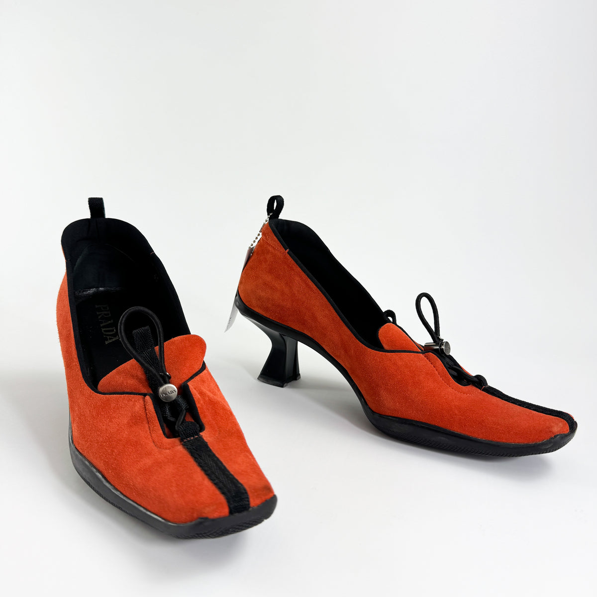 Prada Sporty Suede Leather Runway Heels FW1999