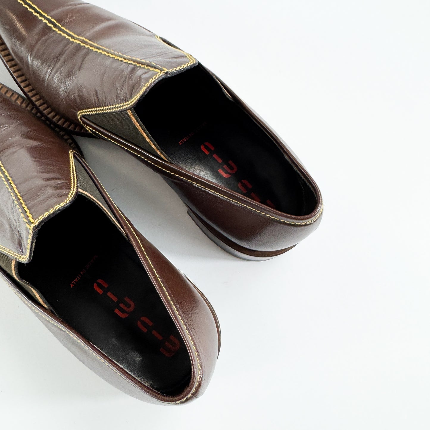 Miu Miu Men's Brown Leather Dress Shoes SS2000