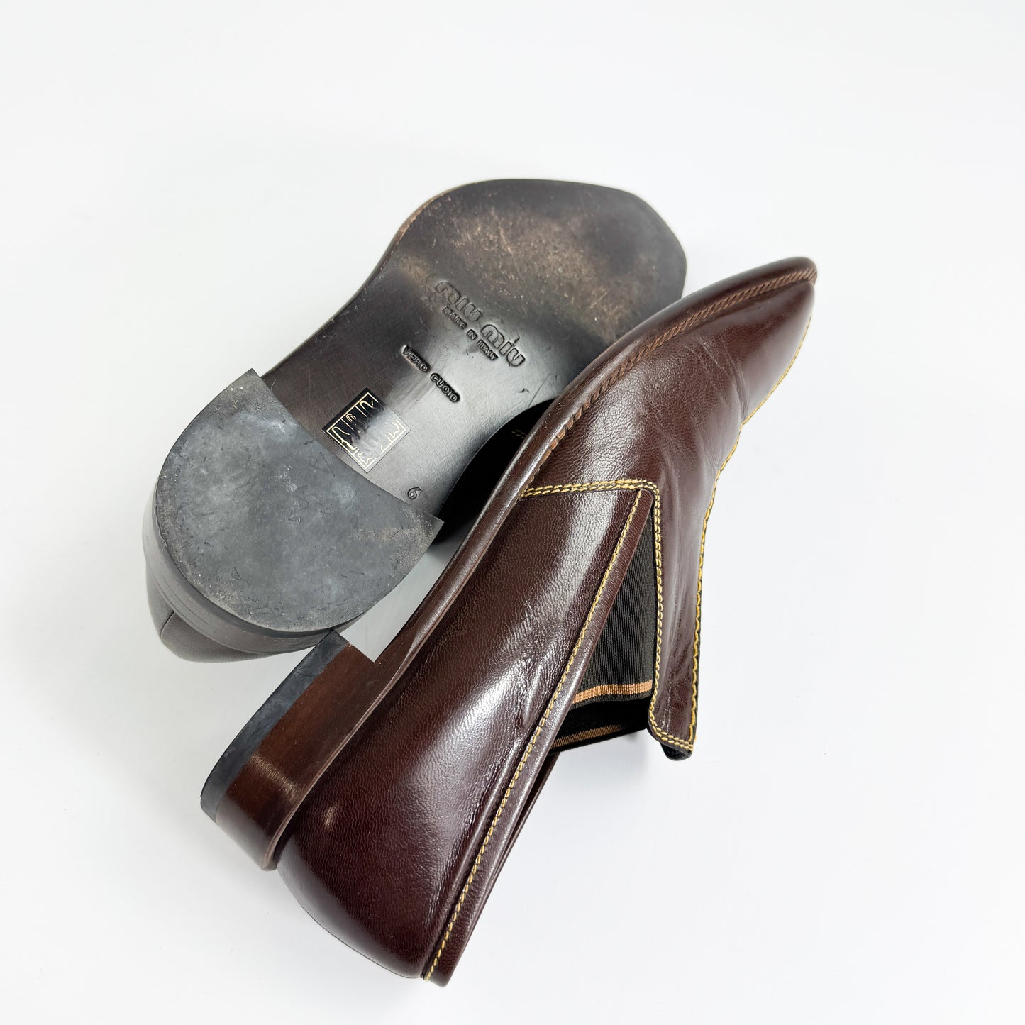 Miu Miu Men's Brown Leather Dress Shoes SS2000