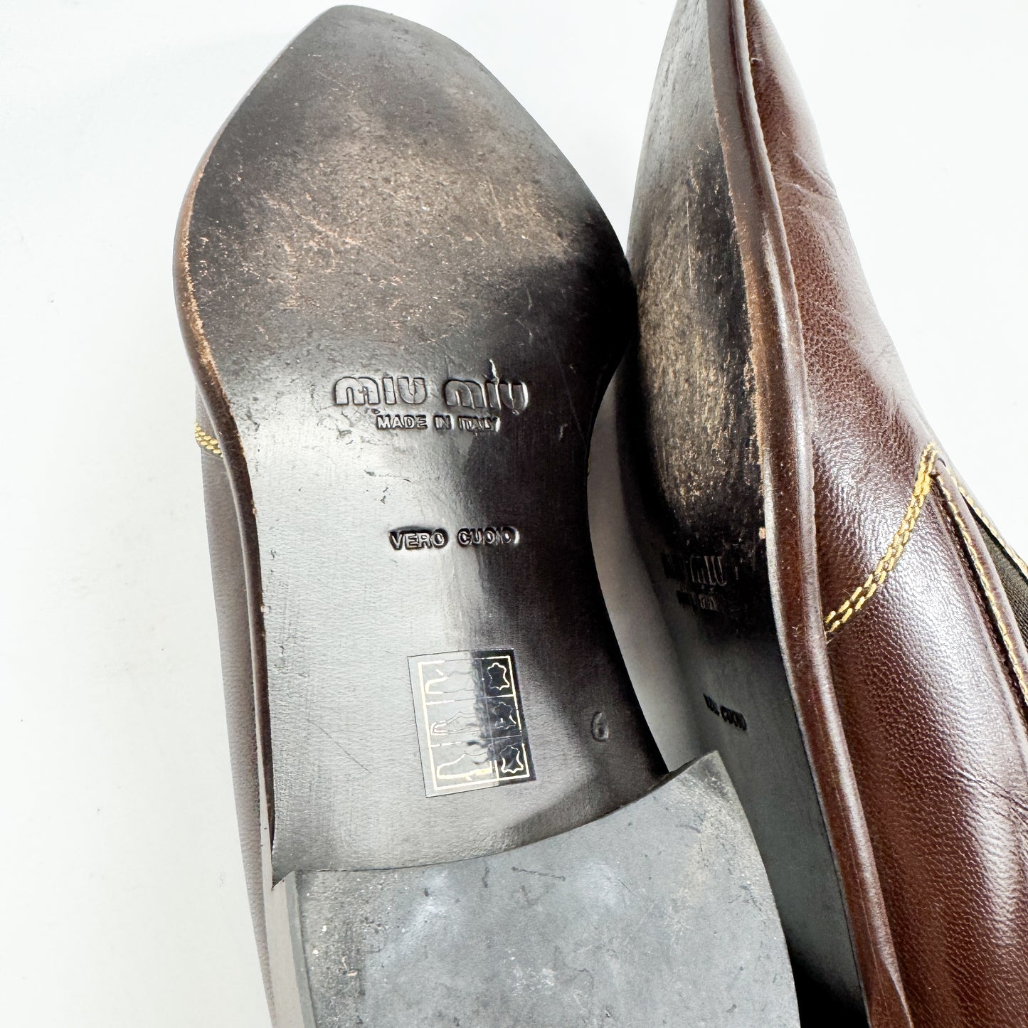 Miu Miu Men's Brown Leather Dress Shoes SS2000