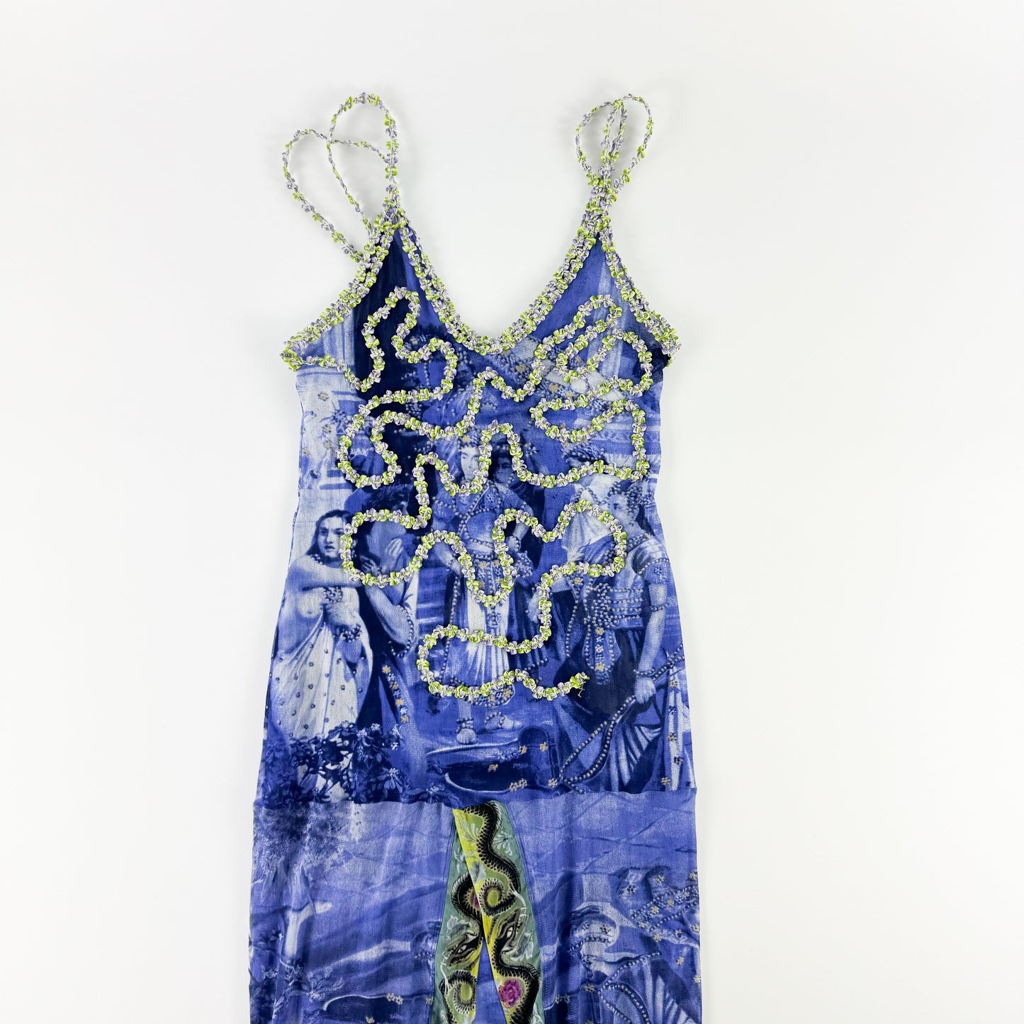 Jean Paul Gaultier Silk & Mesh Flower Layer Dress SS1998