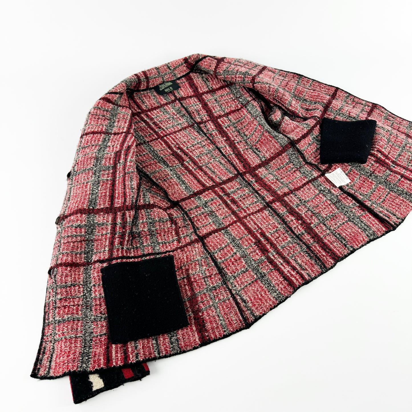 Jean Paul Gaultier Asymmetrical Check Knit Blazer FW2001