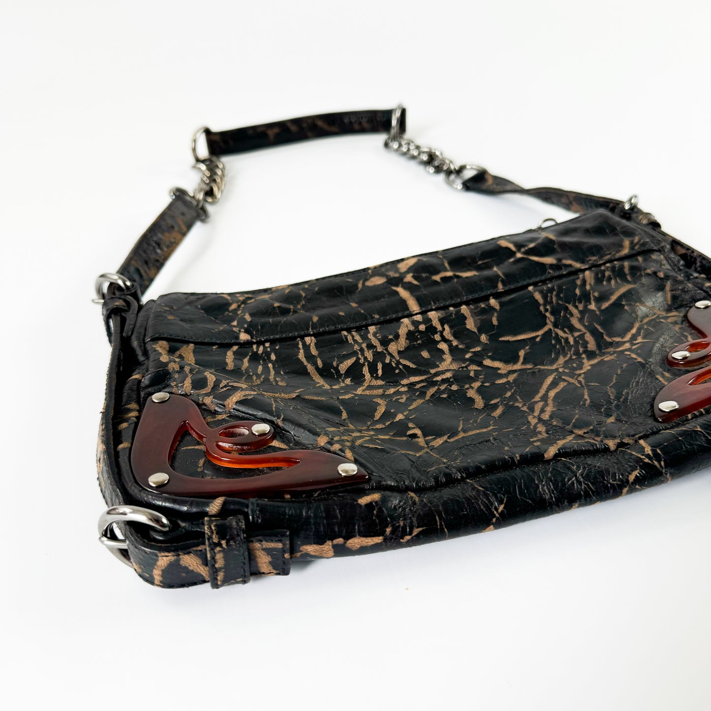 Miu Miu Cracked Leather Shoulder Bag FW2004