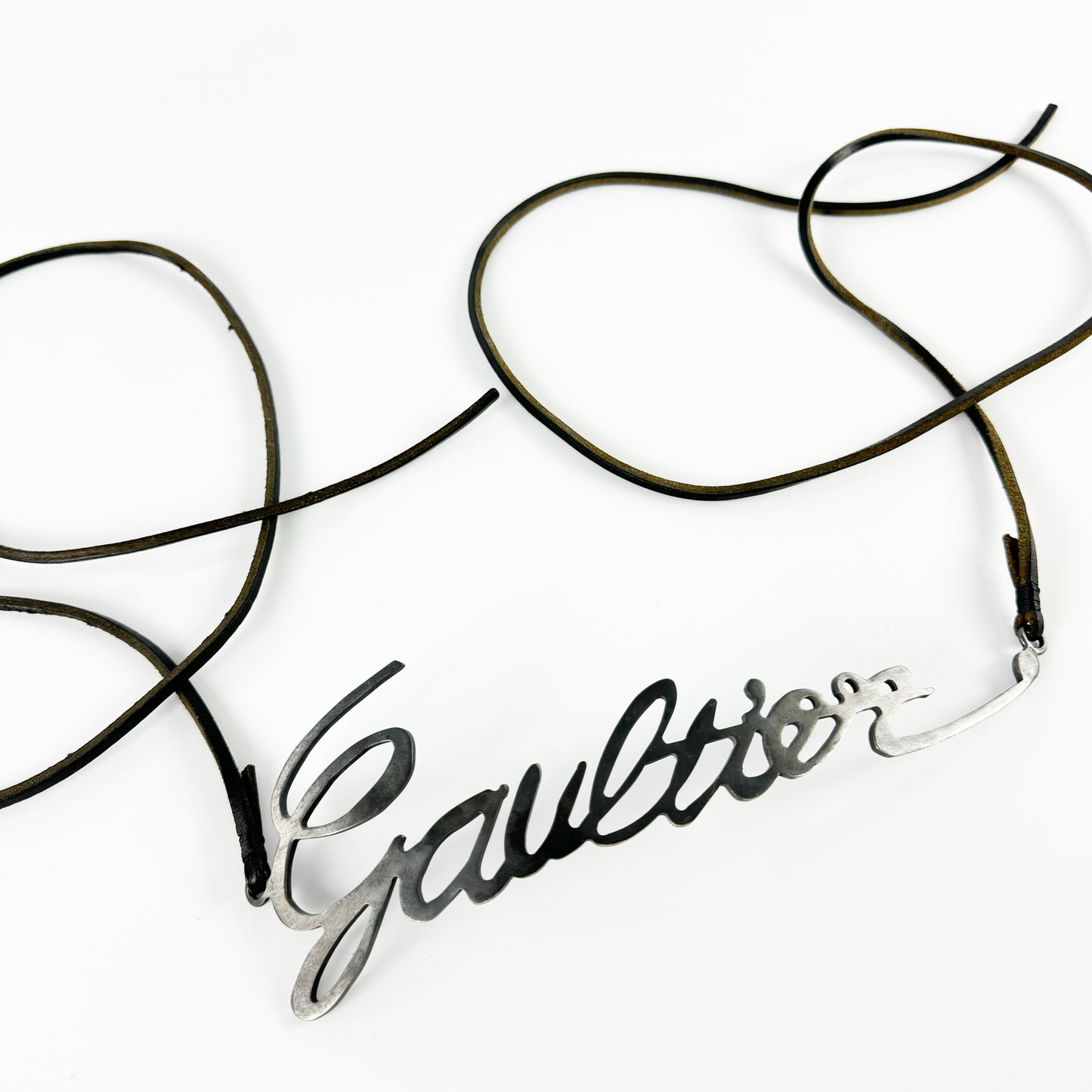 Jean Paul Gaultier Cursive Signature Logo Belt SS2003