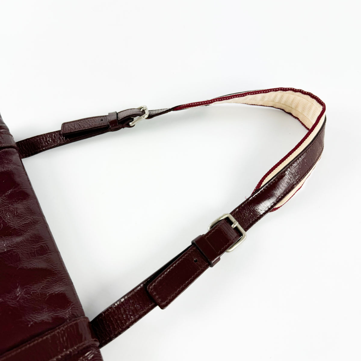 Miu Miu Belted Patent Leather Shoulder Bag SS2000