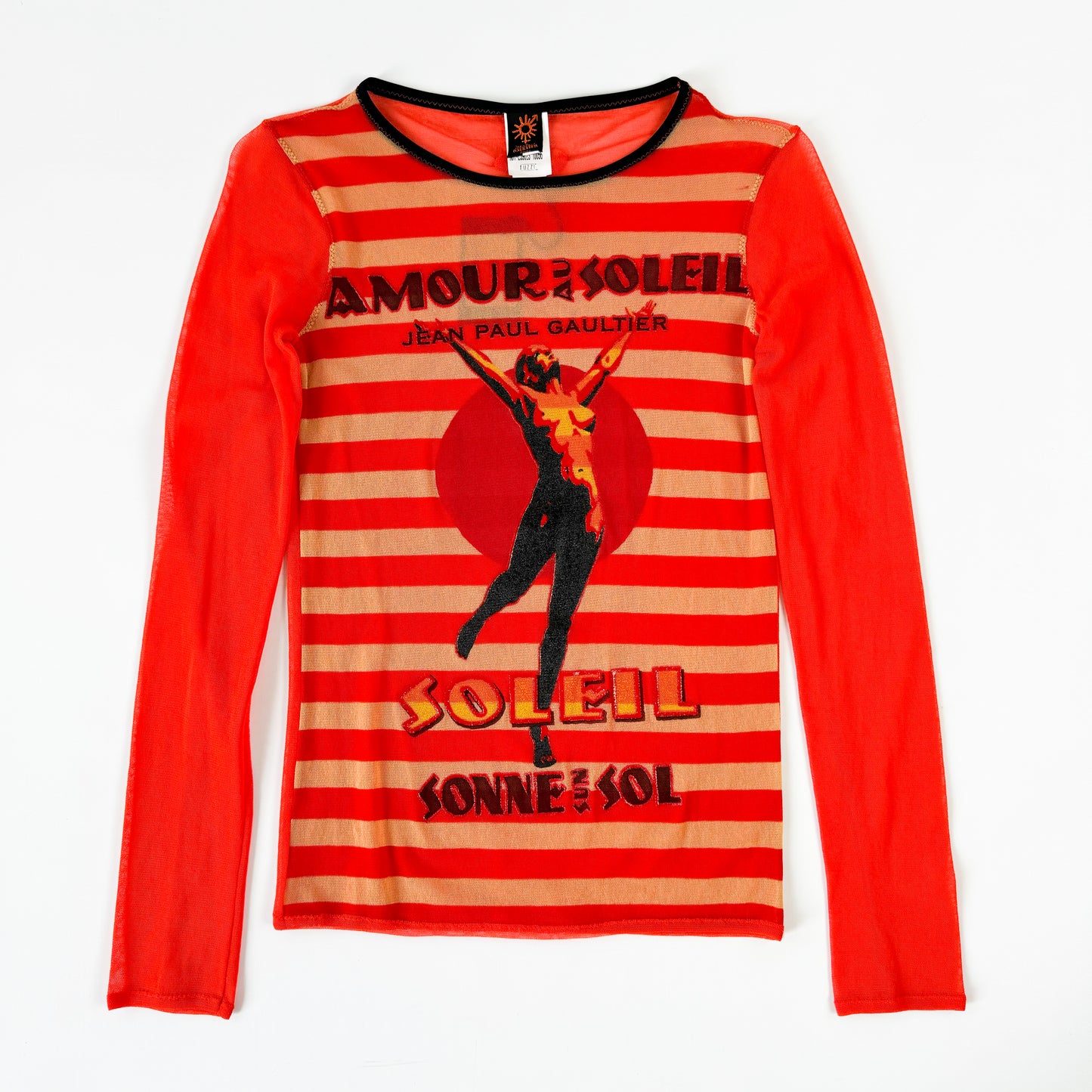 Jean Paul Gaultier "Amour au Soleil" Striped Mesh Long Sleeve SS2005