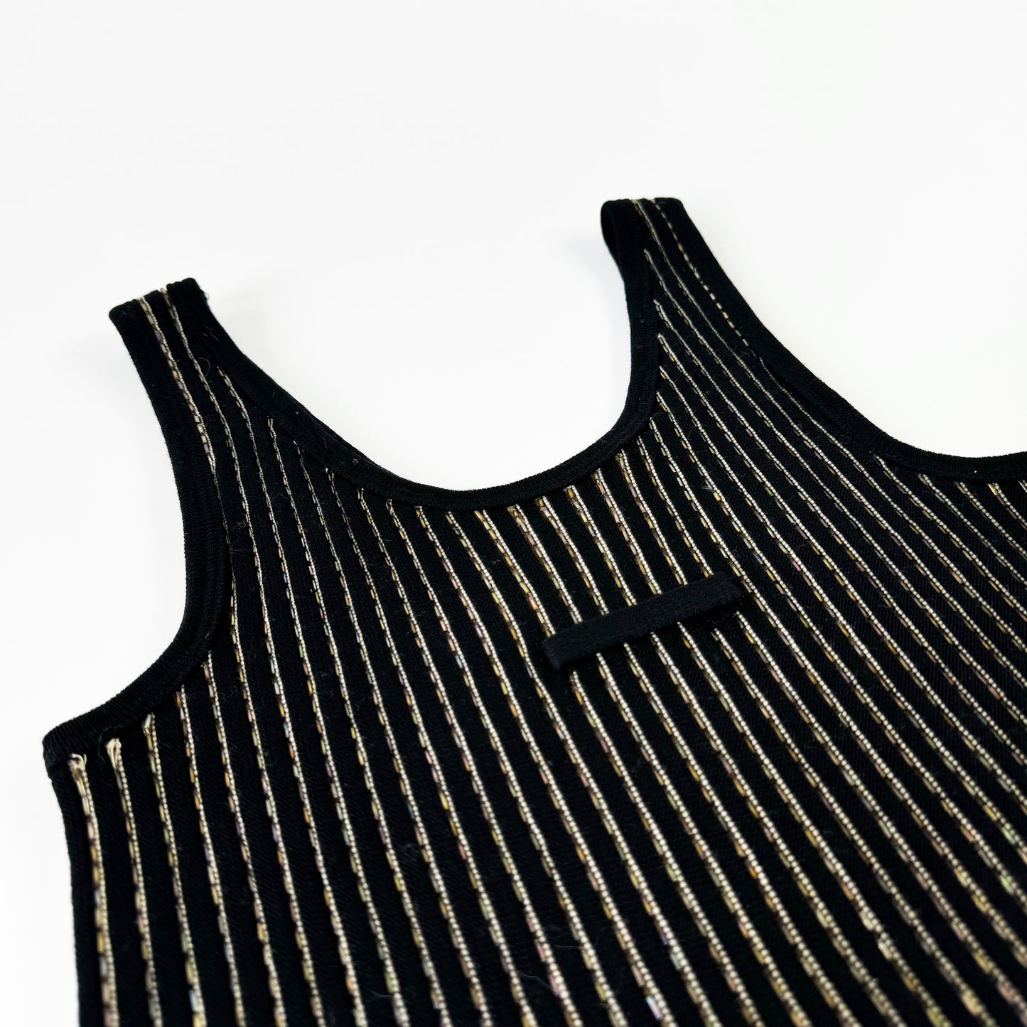 Jean Paul Gaultier Sequin Ribbed Knit Tank FW2001