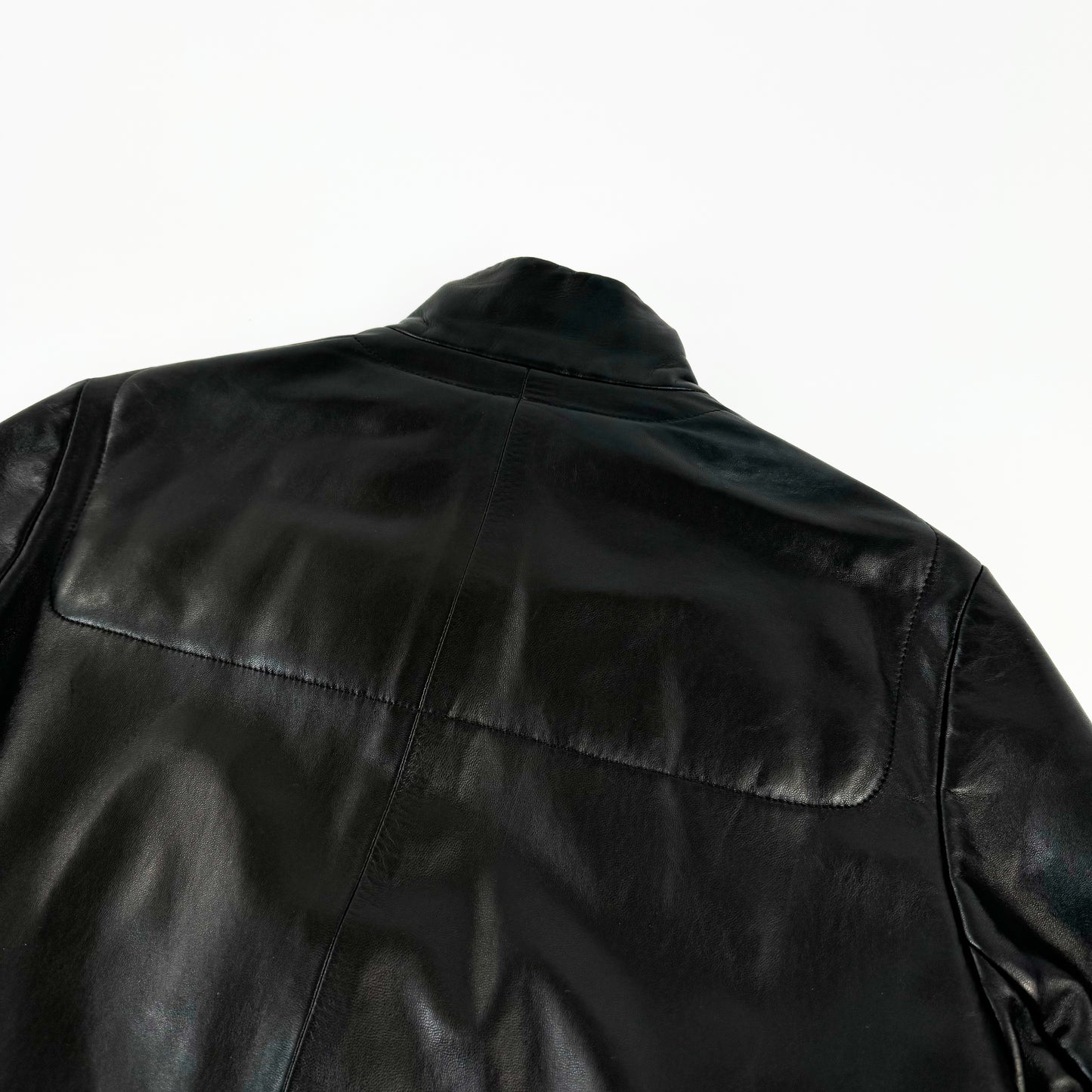 Prada Black Velcro Buckle Leather Jacket FW1999