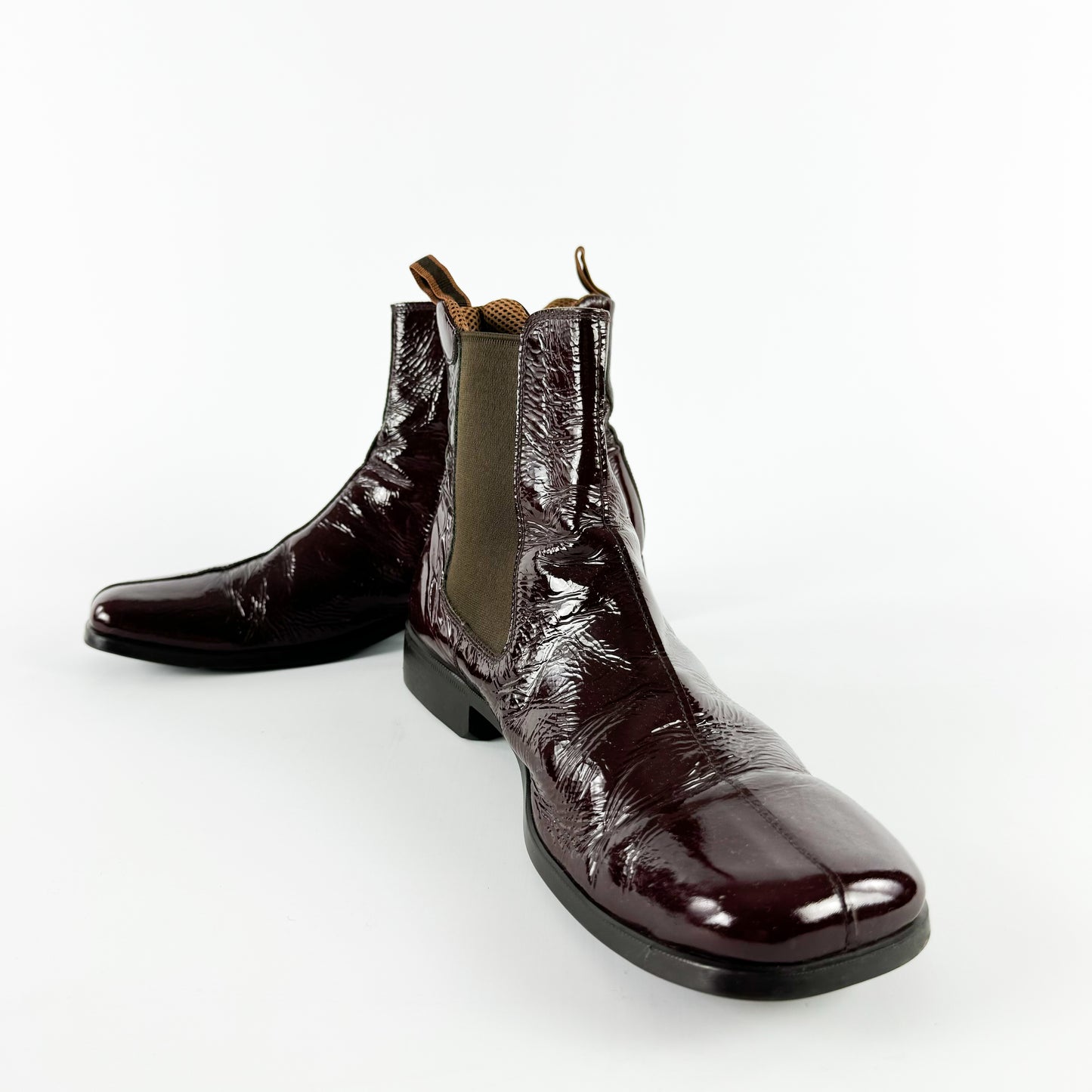 Miu Miu Men's Aubergine Patent Leather Boots FW1999