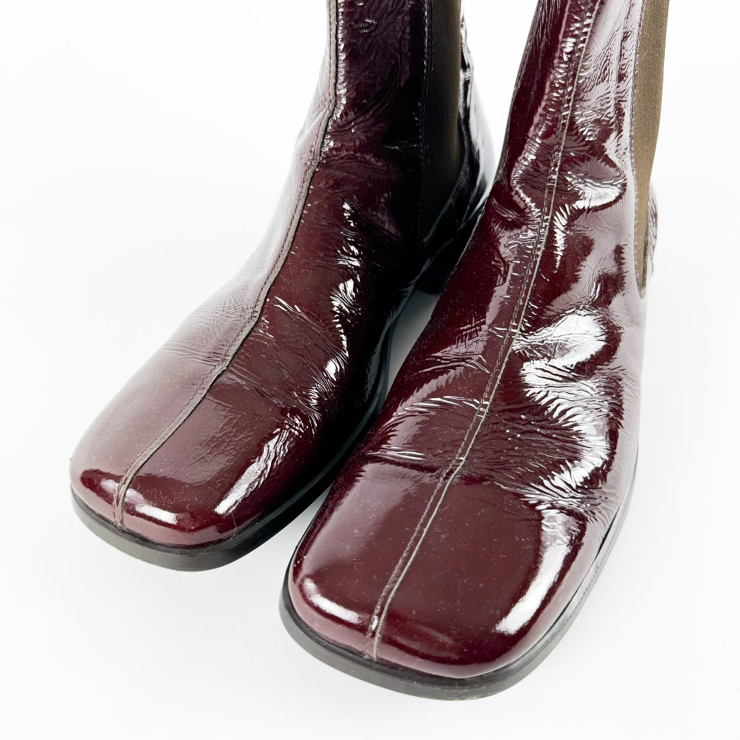 Miu Miu Men's Aubergine Patent Leather Boots FW1999