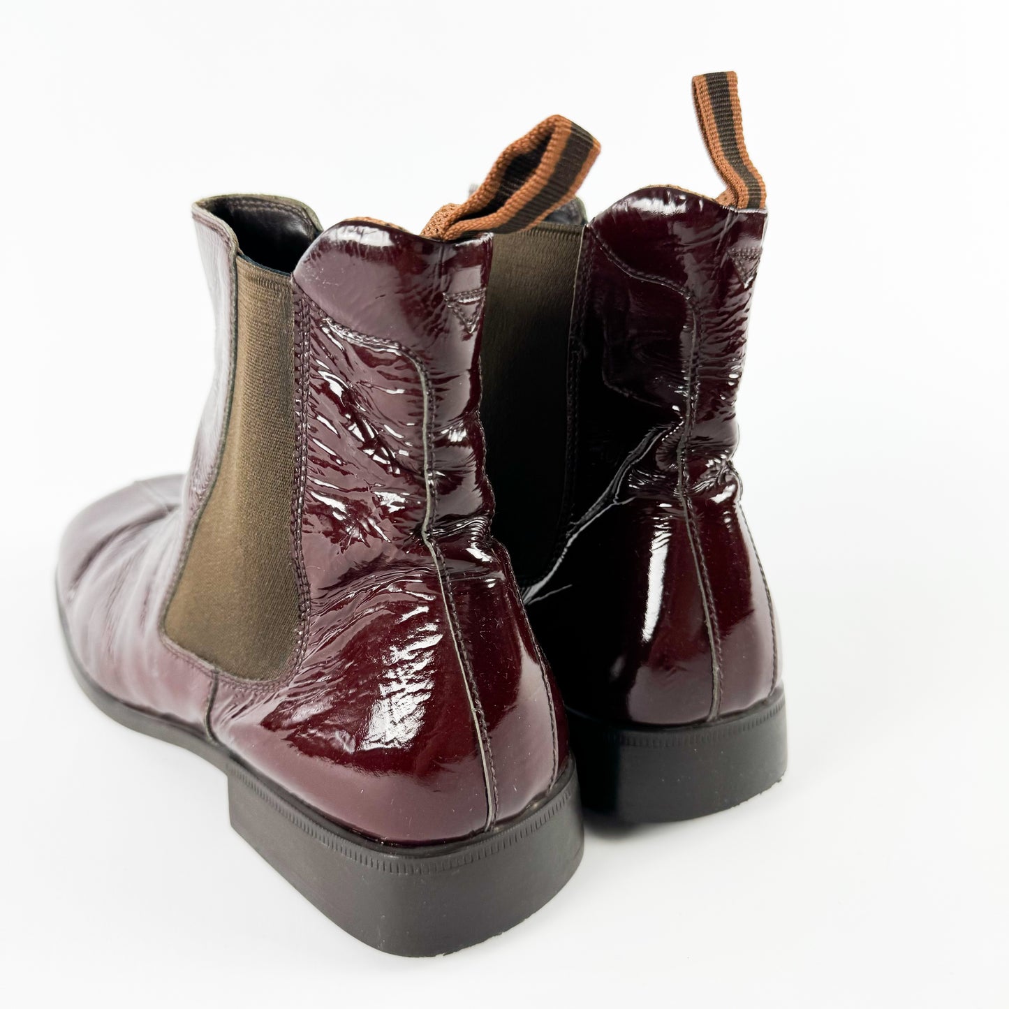 Miu Miu Men's Aubergine Patent Leather Boots FW1999