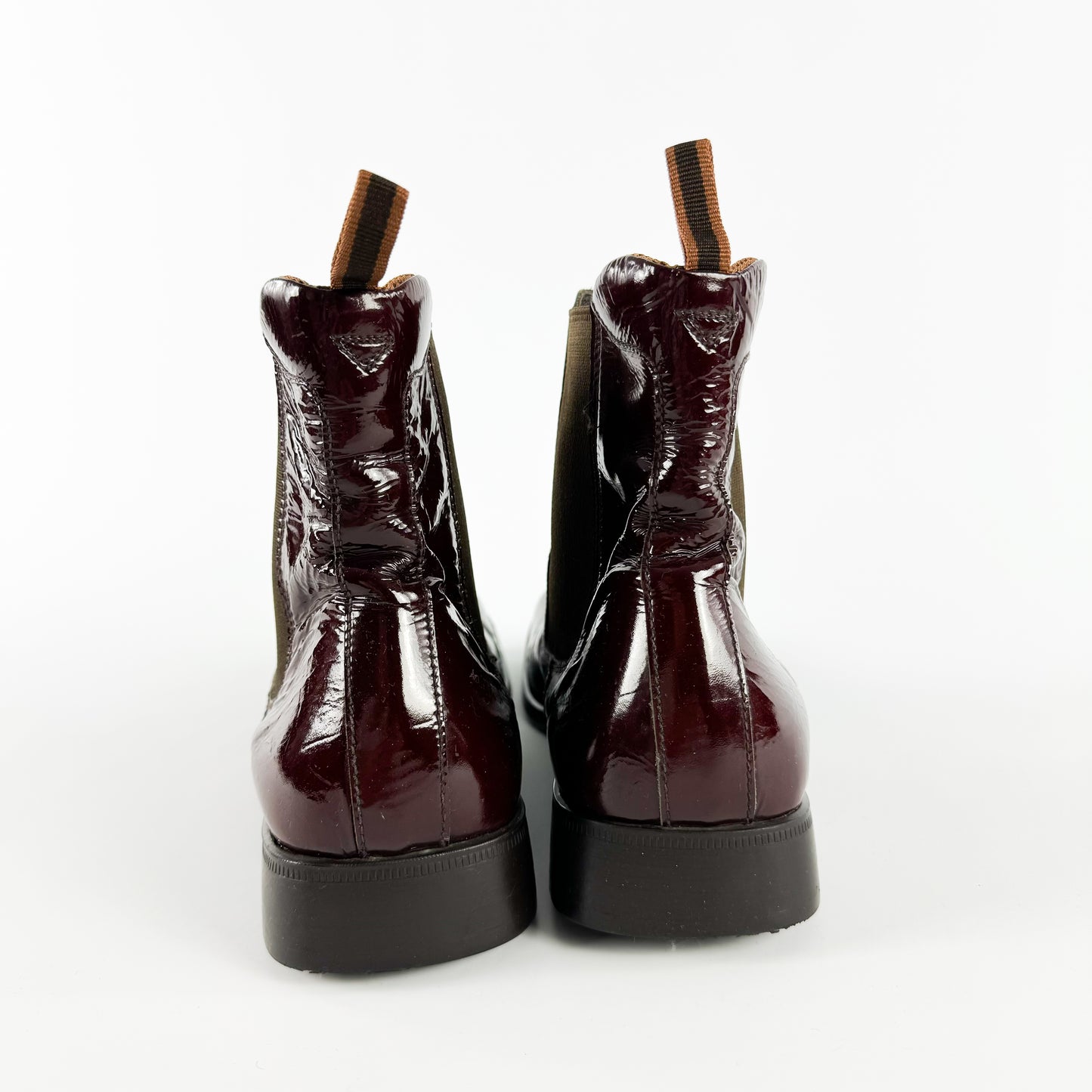 Miu Miu Men's Aubergine Patent Leather Boots FW1999