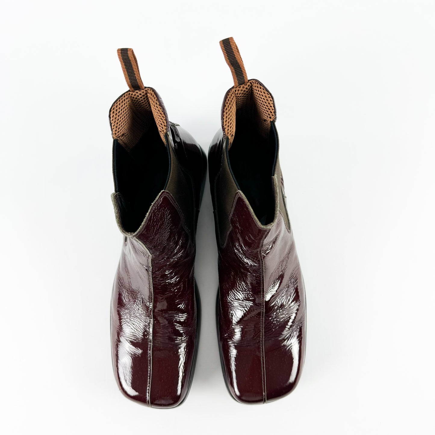 Miu Miu Men's Aubergine Patent Leather Boots FW1999