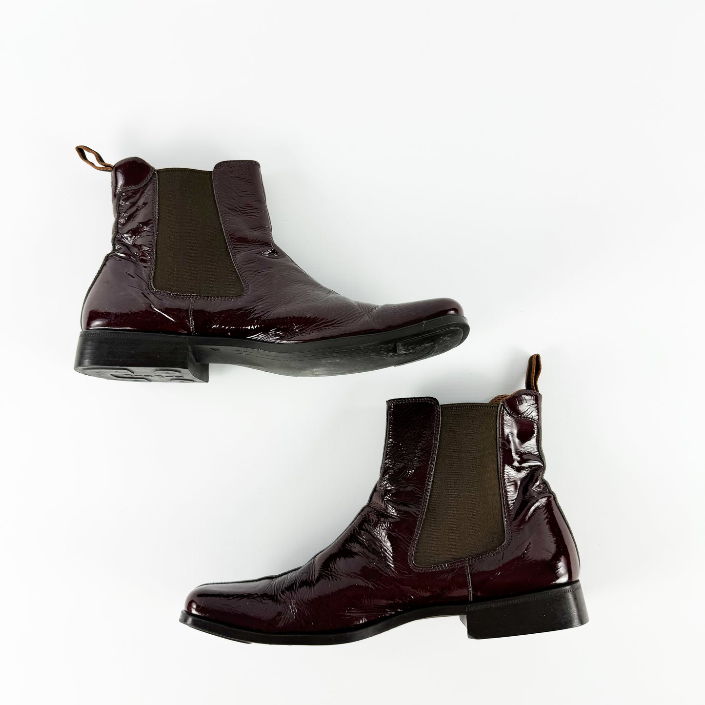 Miu Miu Men's Aubergine Patent Leather Boots FW1999