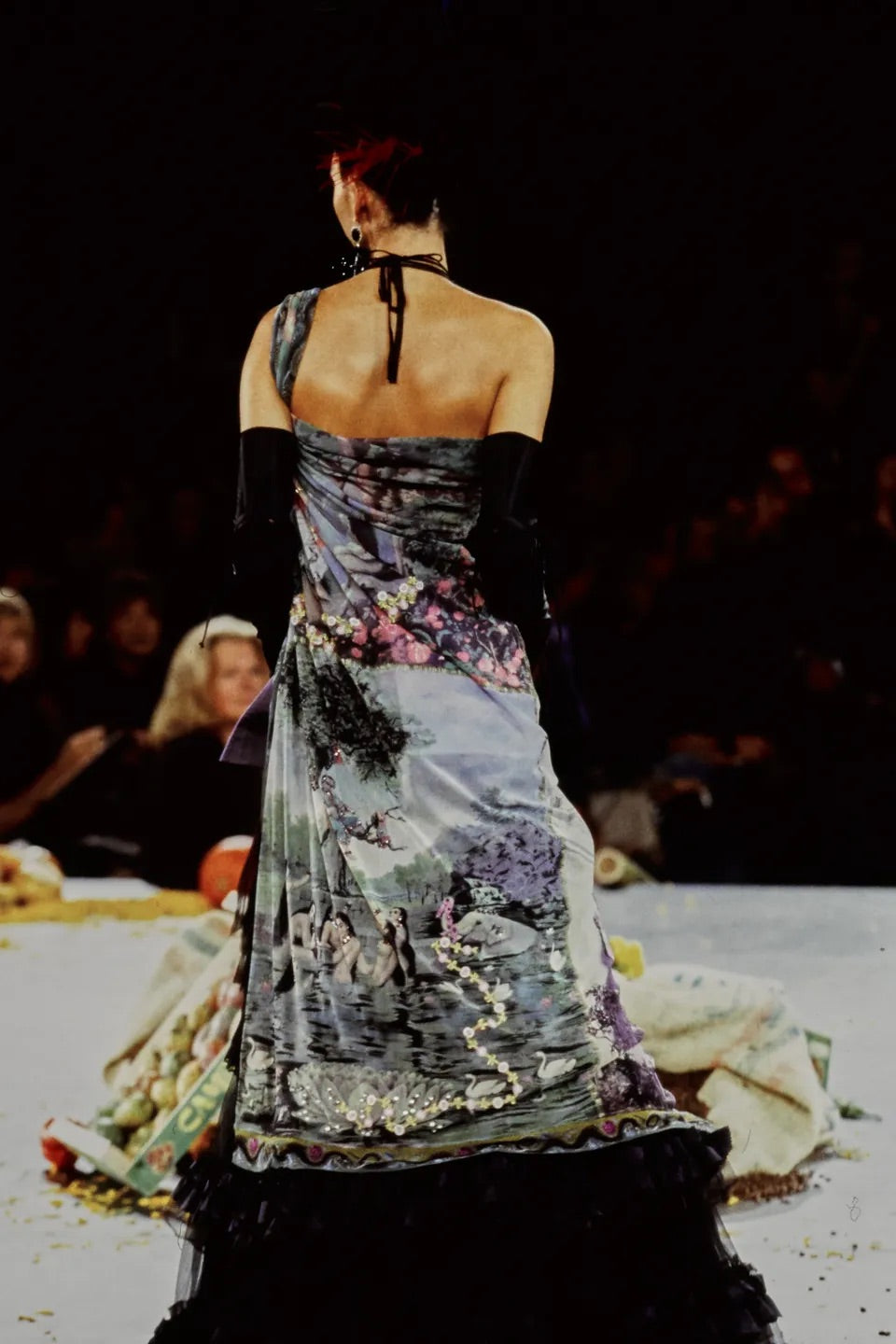 Jean Paul Gaultier Silk & Mesh Flower Layer Dress SS1998