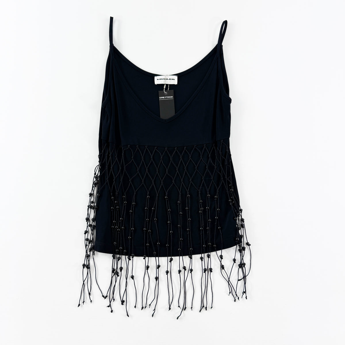 Mugler Camisole with Beaded Fringe 2000s