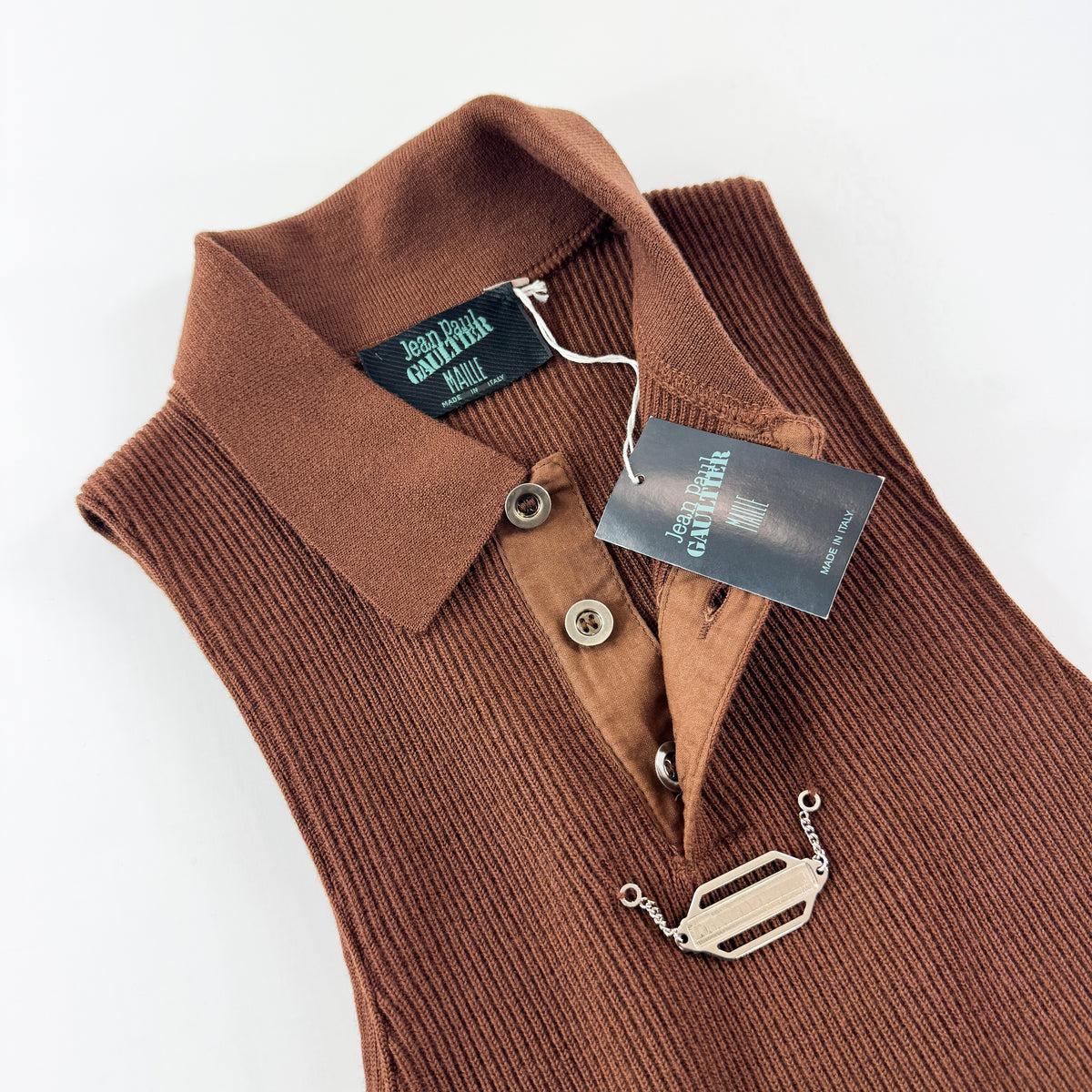 Jean Paul Gaultier Wool Polo with Metal Pendant FW1992