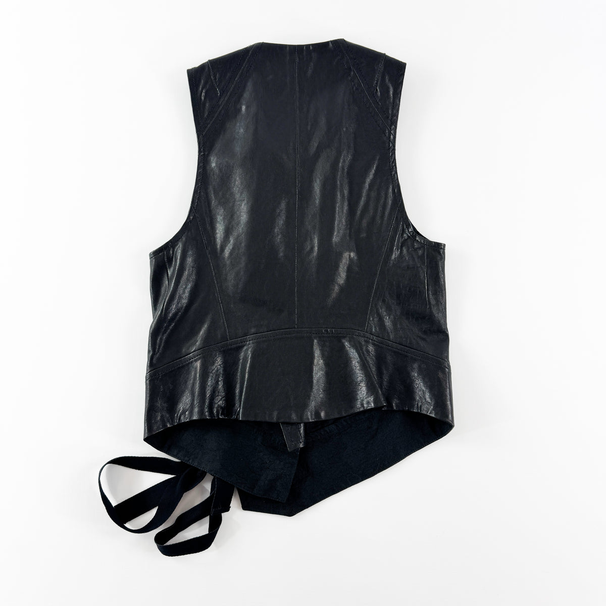 Ann Demeulemeester Asymmetrical Leather Biker Vest 2000s
