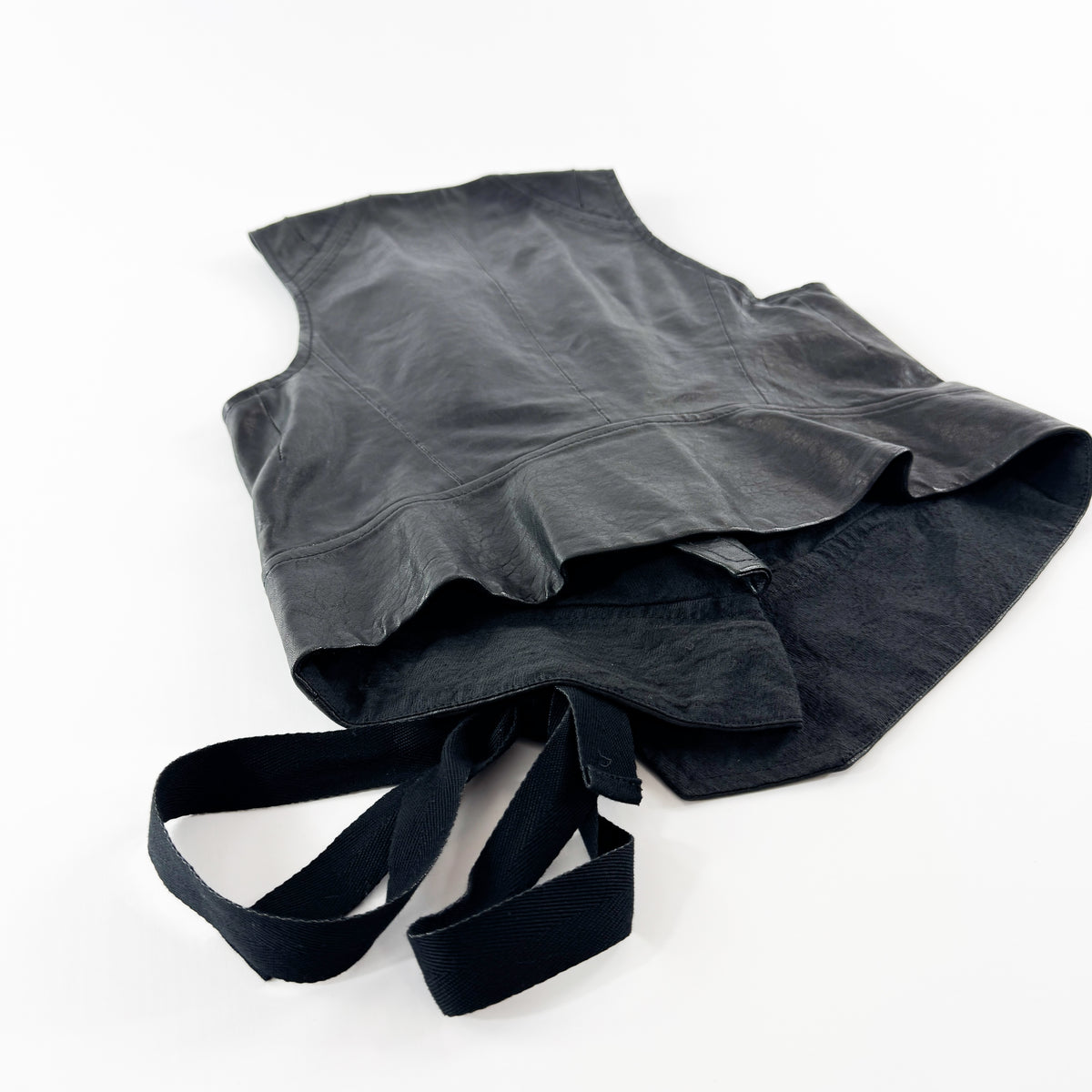 Ann Demeulemeester Asymmetrical Leather Biker Vest 2000s