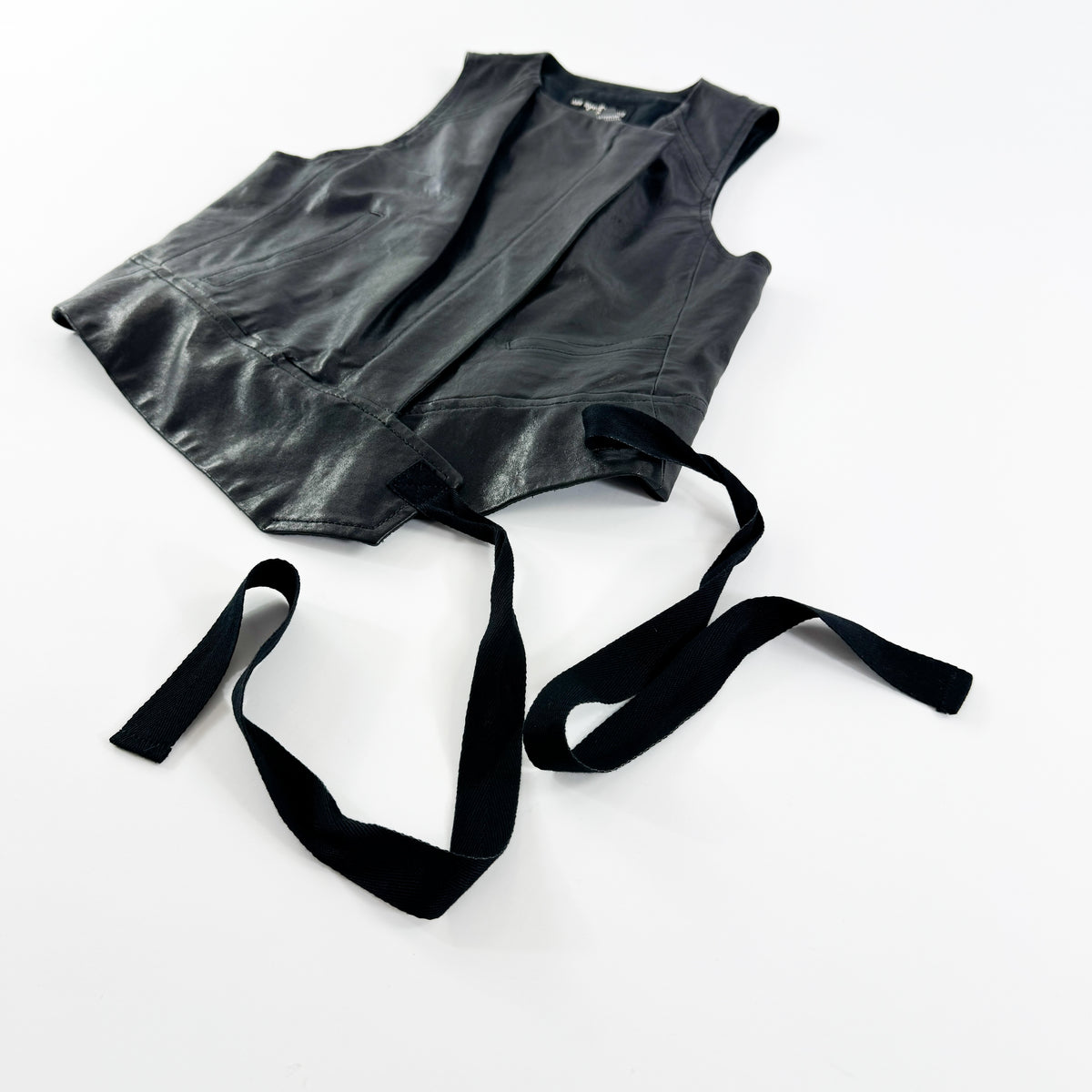 Ann Demeulemeester Asymmetrical Leather Biker Vest 2000s