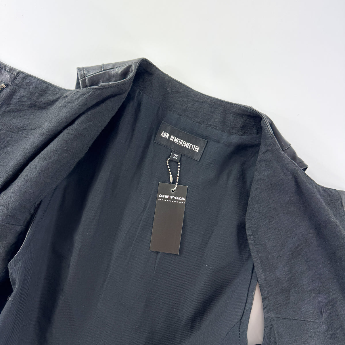 Ann Demeulemeester Asymmetrical Leather Biker Vest 2000s