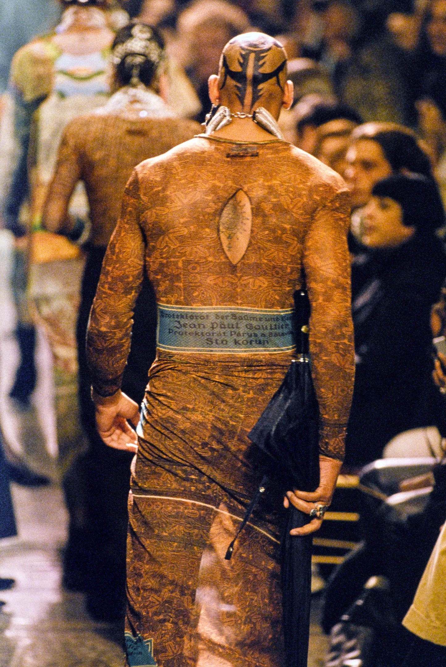 Jean Paul Gaultier Currency Patchwork Mesh Body Suit SS1994